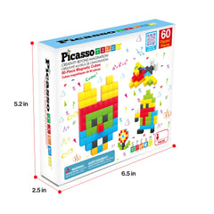 PicassoTiles - PicassoTiles 60pc 1.2" Magnetic Cubes Set - Ages 3+-9