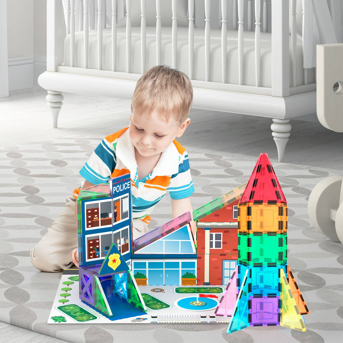 PicassoTiles - PicassoTiles 32pc Rocket Magnetic Tile Building Set - Ages 3+-6