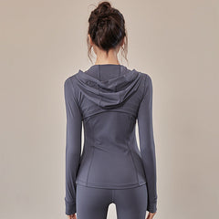 Hooded Sportswear Women’s Outerwear – Breathable Workout Jacket-9