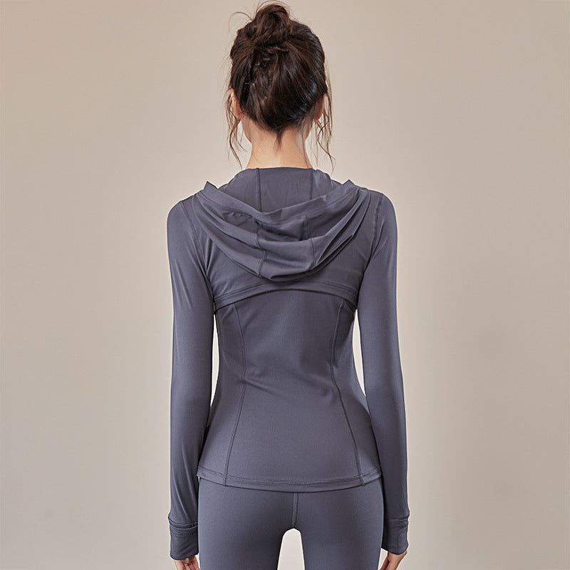 Hooded Sportswear Women’s Outerwear – Breathable Workout Jacket-9