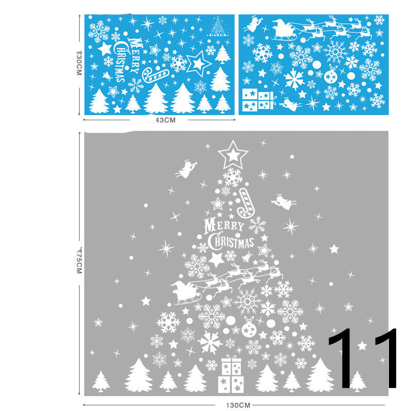 Christmas Decorations Glass Electrostatic Stickers-12