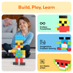 PicassoTiles - PicassoTiles 60pc 1.2" Magnetic Cubes Set - Ages 3+-4