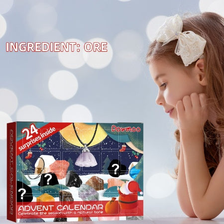 Dowmoo Christmas Advent Calendar Mineral Blind Box 24-Box Christmas Gift Toy Mineral Blind Box-1