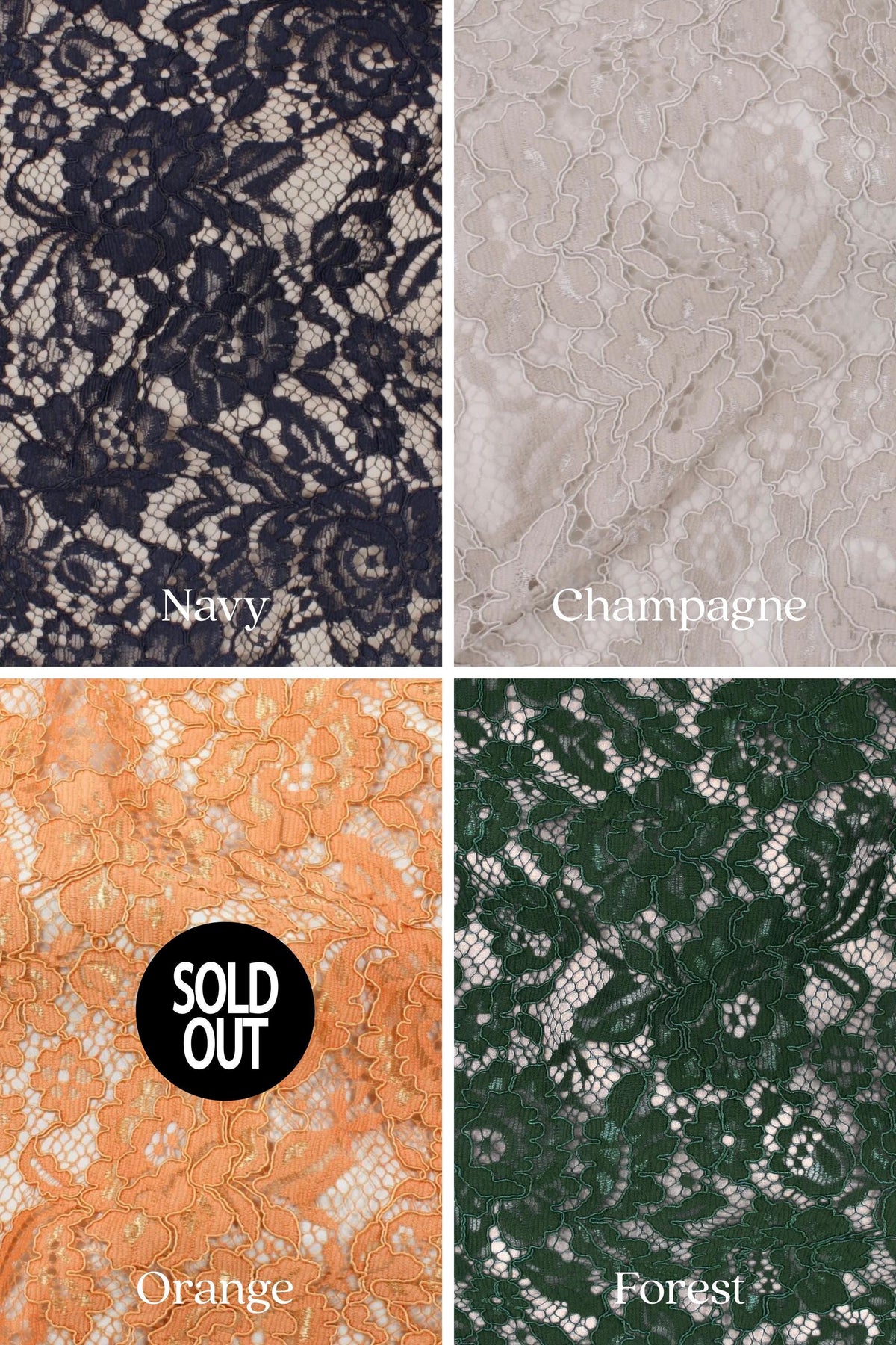Floral Cotton Blend Lace Fabric: 54" Wide, Lightweight Non-Stretch-6