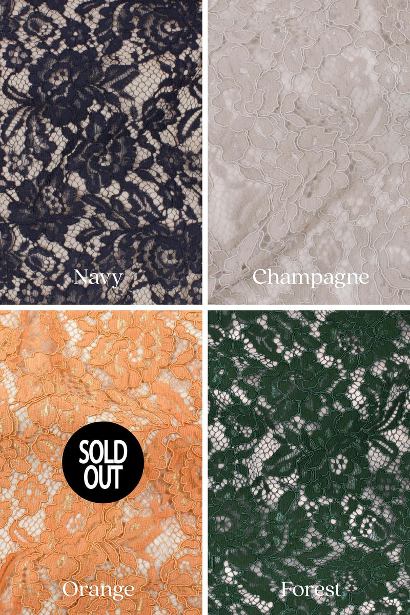 Floral Cotton Blend Lace Fabric: 54" Wide, Lightweight Non-Stretch-6