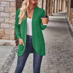 Women’s Relaxed-Fit Mid-Length Winter Coat with Pockets – Casual Autumn Outerwear Jacket-8