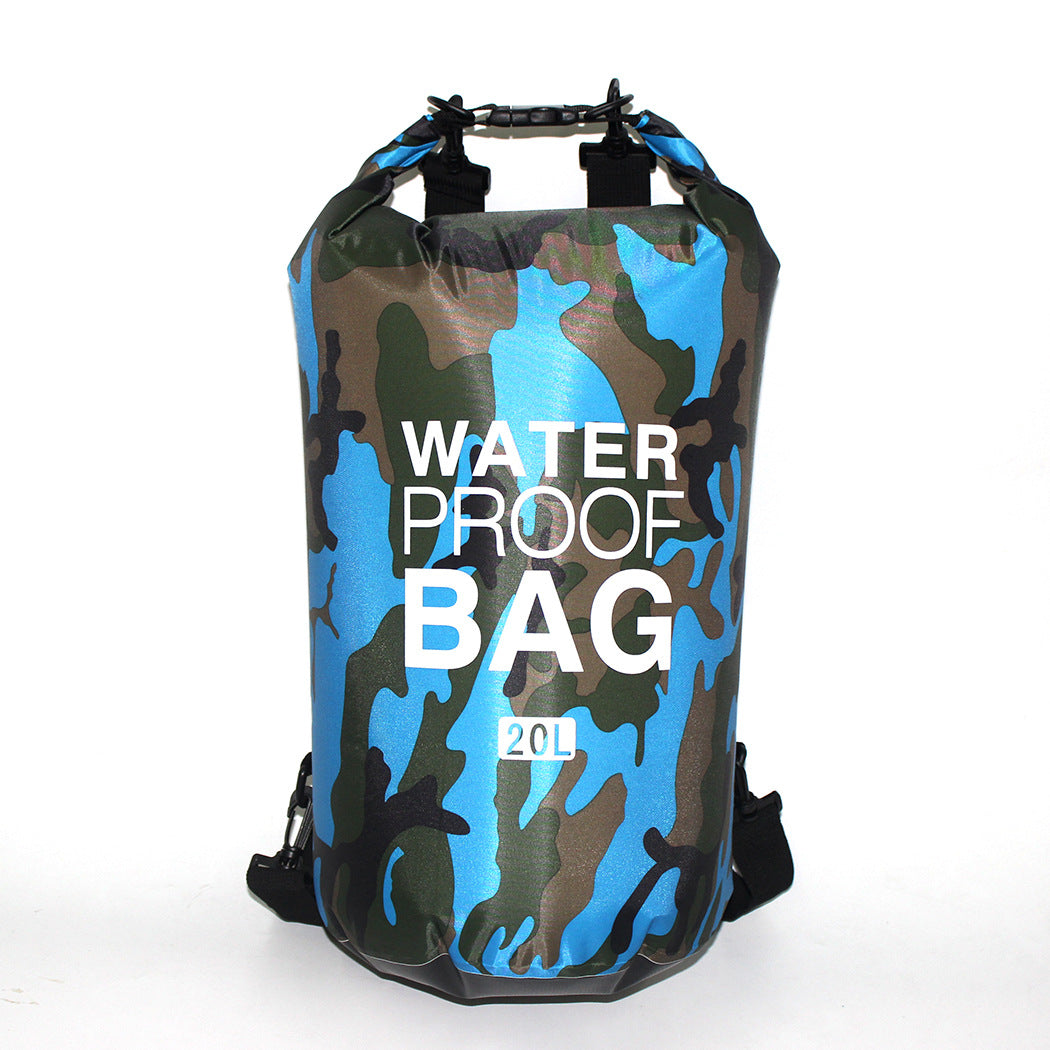 Outdoor Waterproof Bag Camouflage Polyester Double Shoulder Waterproof Bag Portable Beach Backpack-12