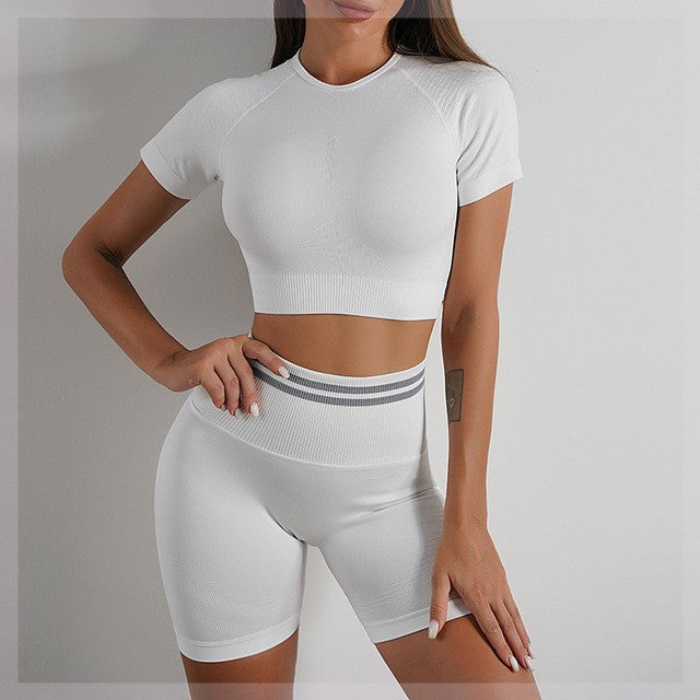 Women’s Seamless Sports Set – Workout Outfit with Booty Yoga Pants-20