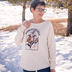 Watercolor Prairie Lily Premium Women's Sweatshirt | Saskatchewan Apparel-2
