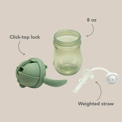 Non-Spill Weighted Straw Cup 8 oz | noüka | Soft Blush-2