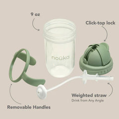 Non-Spill Weighted Straw Cup 9 oz | noüka | Fern-3