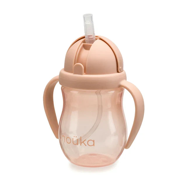 Non-Spill Weighted Straw Cup 8 oz | noüka | Soft Blush-1