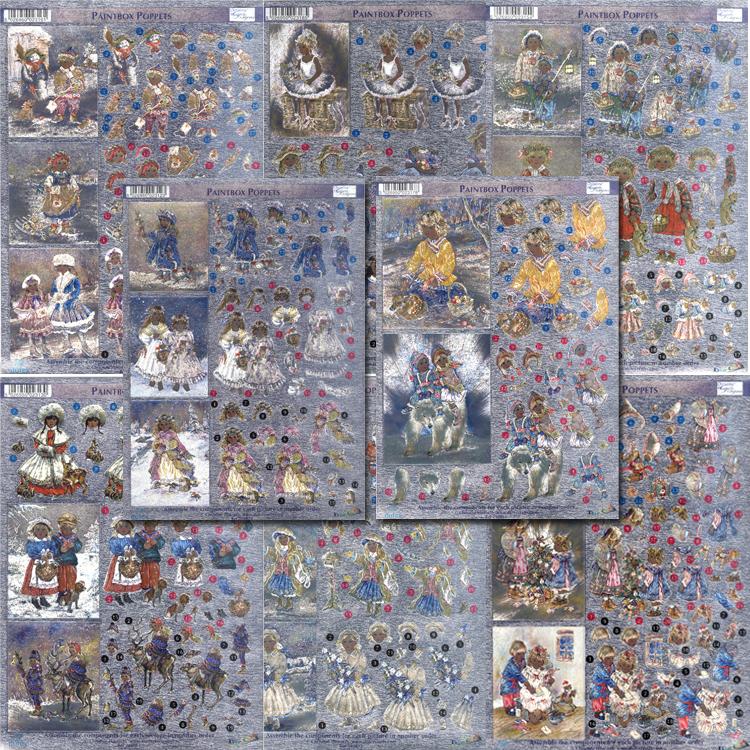 Dufex Metallic 3D Assorted Precut Sheets-Winter Children-16 SHEETS-1