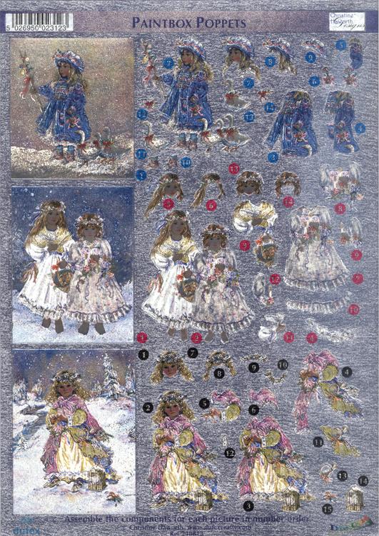 Dufex Metallic 3D Assorted Precut Sheets-Winter Children-16 SHEETS-4