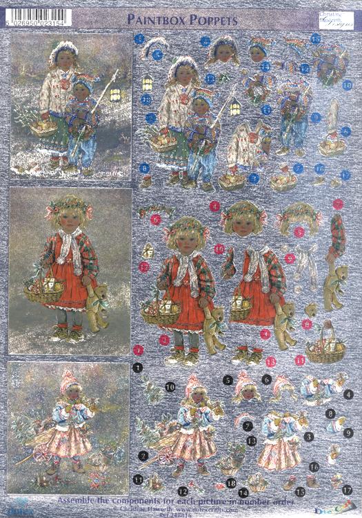 Dufex Metallic 3D Assorted Precut Sheets-Winter Children-16 SHEETS-7