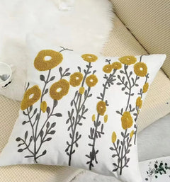 Decorative Floral Embroidered Pillow Cover-12