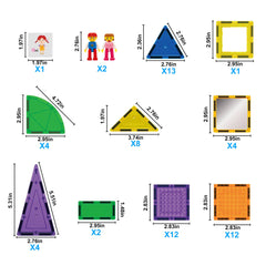 PicassoTiles - PicassoTiles 63pc Brick & Magnetic Tile Building Set - Ages 3+-3