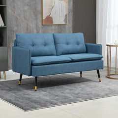 55-Inch Dark Blue Loveseat Sofa – Button-Tufted Upholstered Couch for Bedroom & Small Spaces (United States & Canada Delivery Only)-5