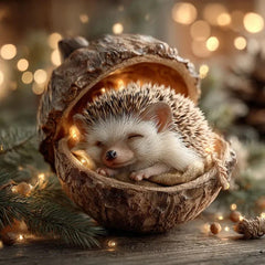 Chestnut Squirrel Hedgehog Christmas Ornament Pendant-1