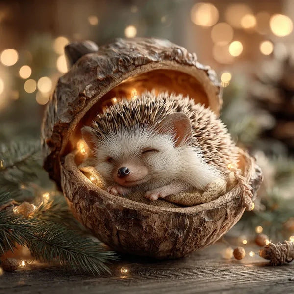Chestnut Squirrel Hedgehog Christmas Ornament Pendant-1