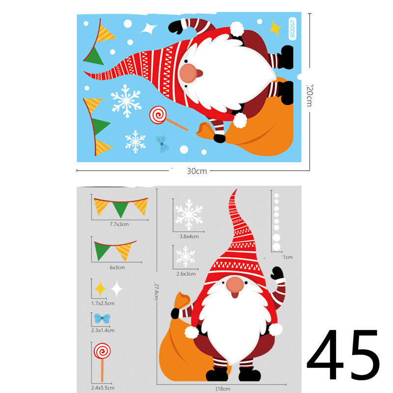 Christmas Decorations Glass Electrostatic Stickers-45