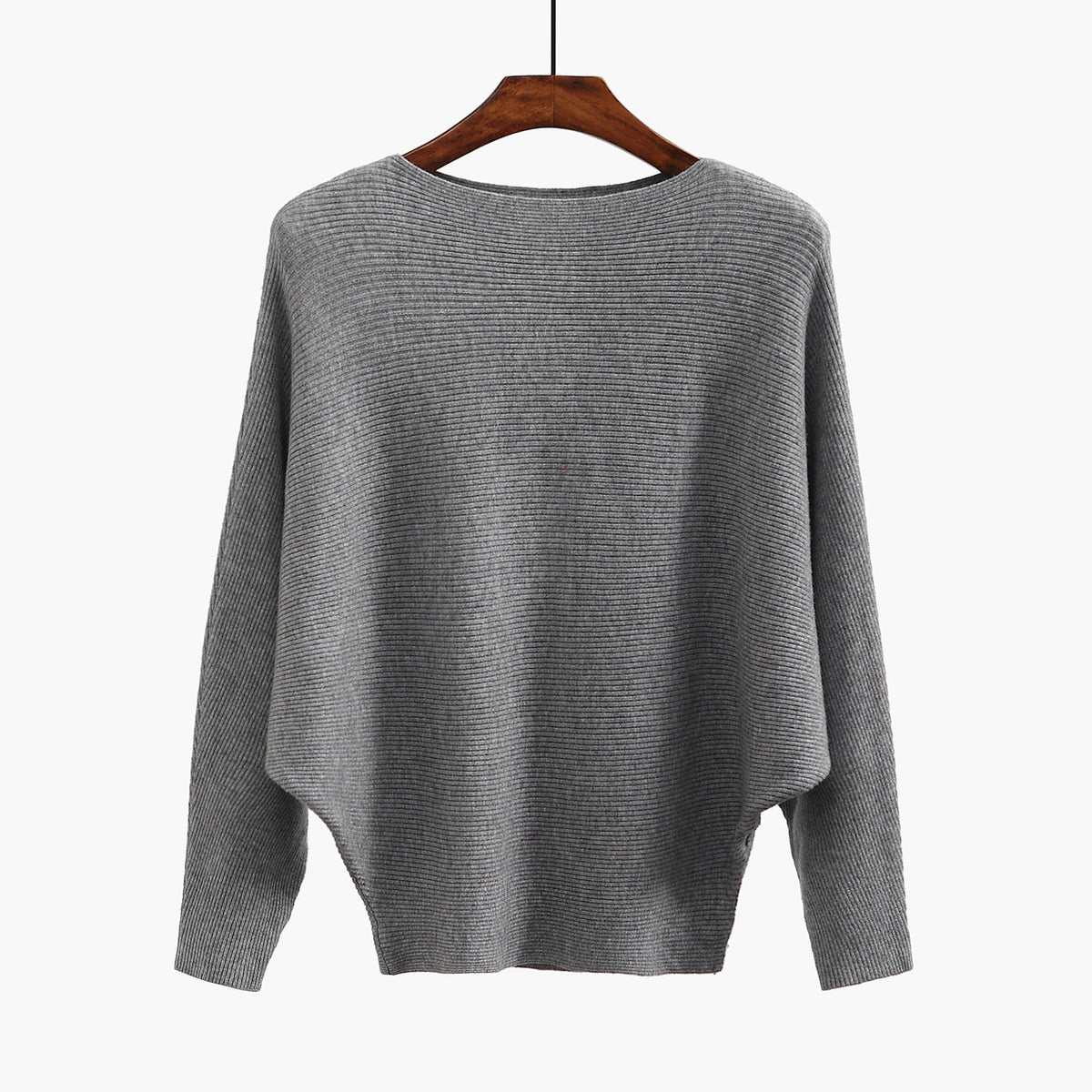 Women’s Halter Neck Batwing Knit Pullover Top – Stretchy Relaxed-Fit Casual Sweater-2