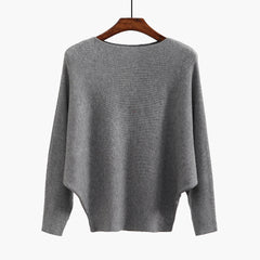Women’s Halter Neck Batwing Knit Pullover Top – Stretchy Relaxed-Fit Casual Sweater-2