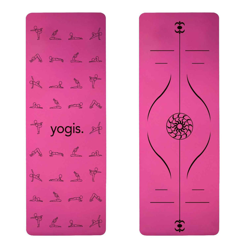 Yoga Mat Posture Line Non-Slip TPE Fitness Mat – Beginner Support &amp; Alignment Guide-1