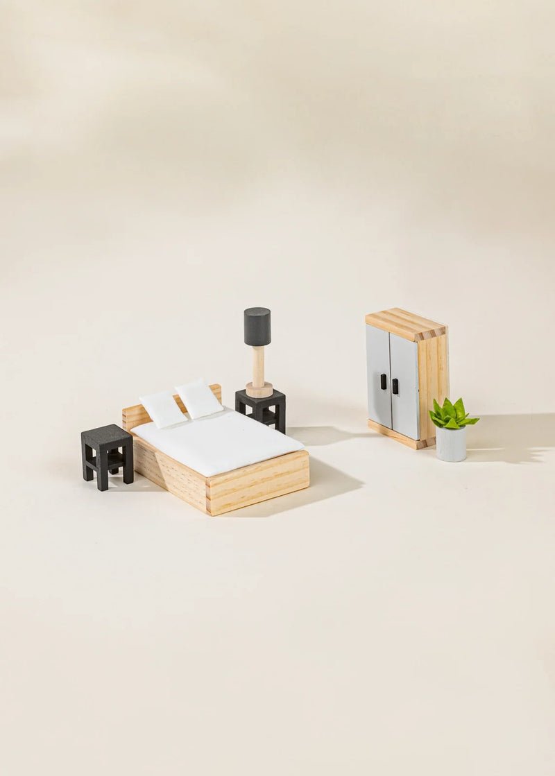 Wooden Doll House Master Bedroom Furniture & Accessories (9) | Coco Village-3