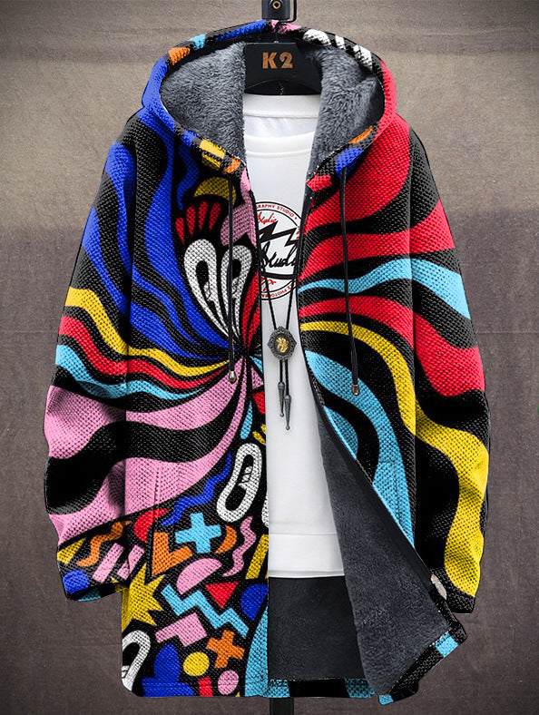 Men's Zipper Hooded Cardigan Cotton-padded Jacket-8