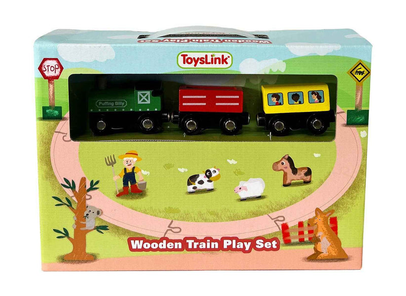 ToysLink - Wooden Magnetic Train Play Set - Ages 2+-2