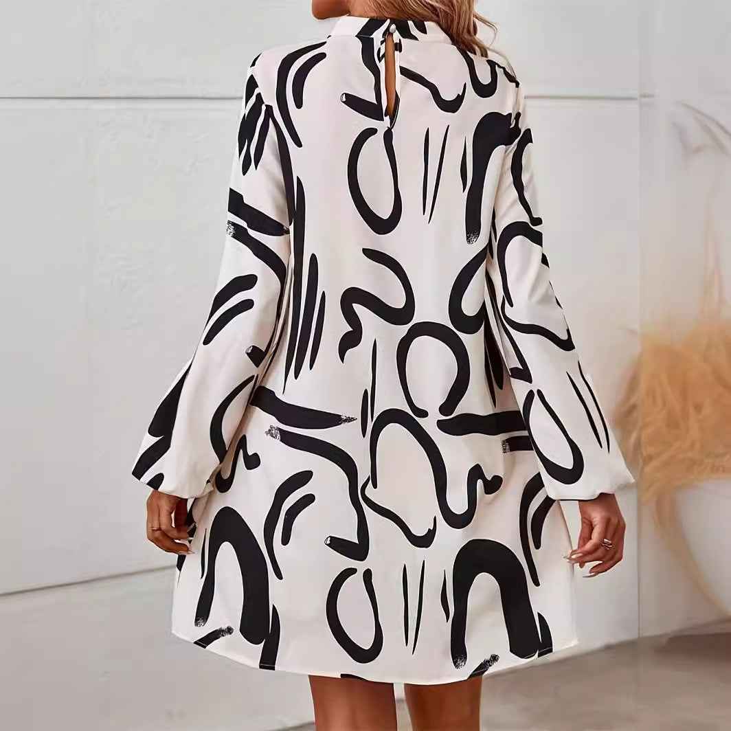 Women’s Elegant Long-Sleeve Round-Neck Dress – Classic Casual Midi Dress for Everyday Wear-4