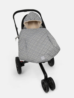 K-Poncho - Plush | 7am Enfant | Grey Stars Regular Weight-2