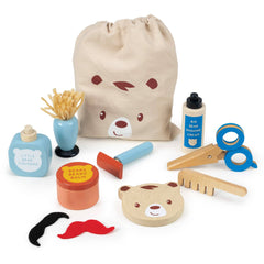 Mentari Toys Wooden Barber Set - Pretend Play Shaving Set - Ages 3+-1