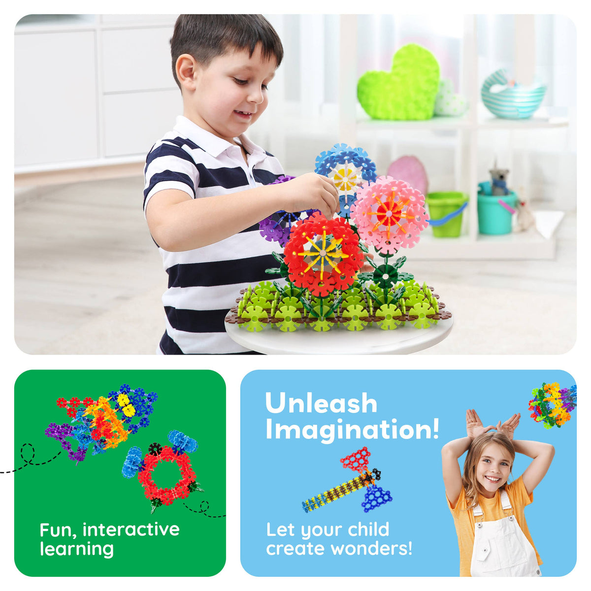 PicassoTiles - PicassoTiles 600pc Building Interlocking Chips - Ages 3+-5