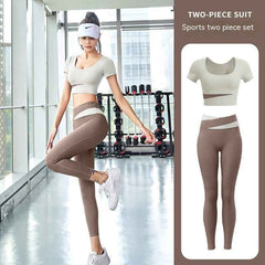 Women’s One-Piece Workout Suit – Chest-Pad Top & Pants Fitness Activewear-1
