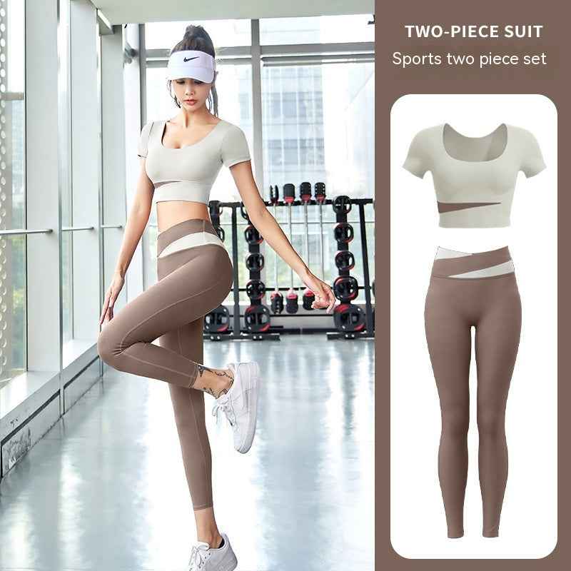 Women’s One-Piece Workout Suit – Chest-Pad Top & Pants Fitness Activewear-1