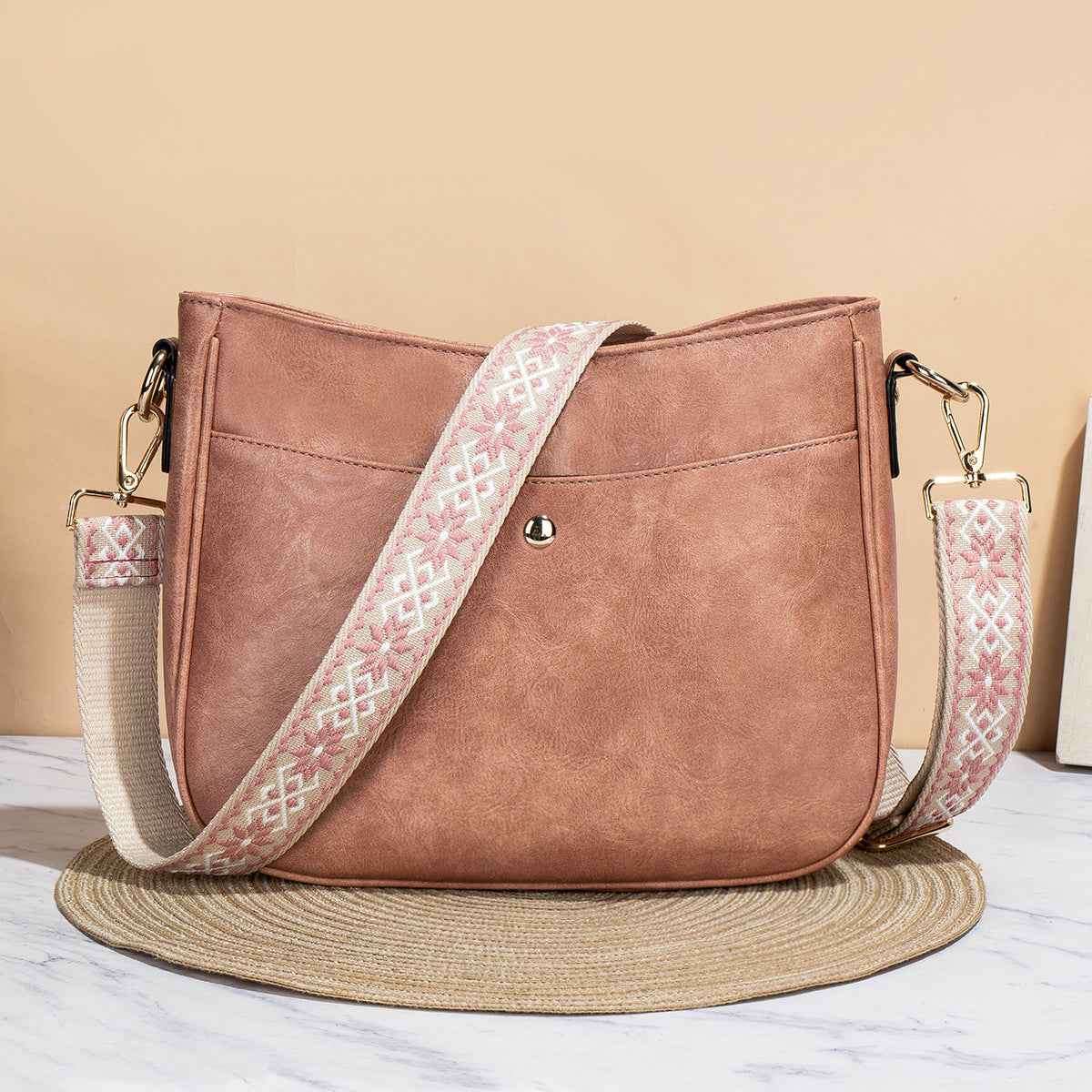 Women's Simple Crossbody Bag – PU Leather Shoulder Purse for Everyday Use-3