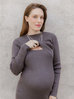 2-in-1 Maternity and Nursing Midi Dress | Kindred Bravely-2