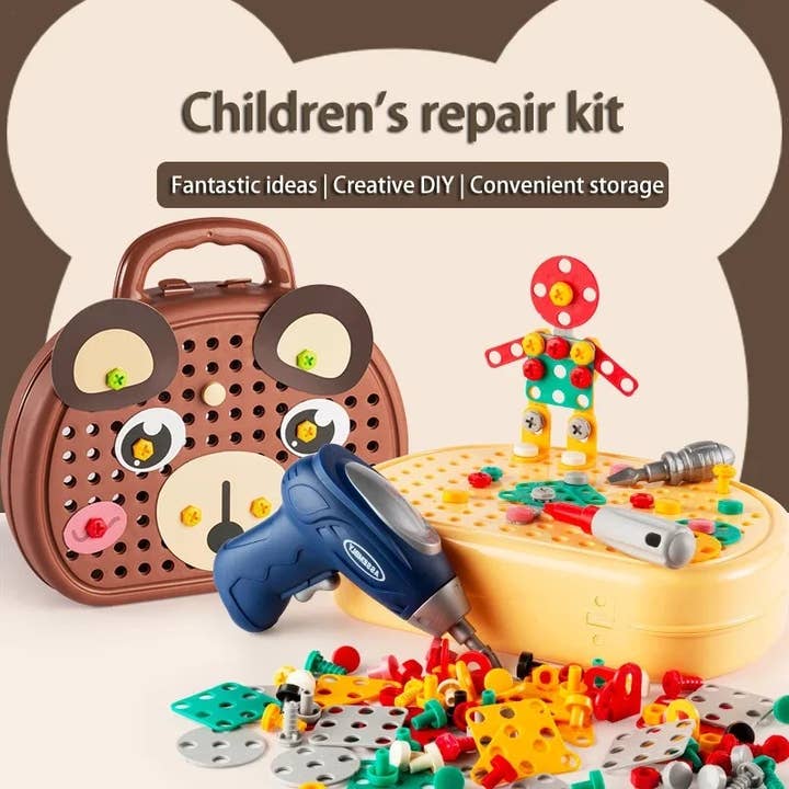 VIGOR - Play Toolbox Bear with Drill - Ages 3+-5