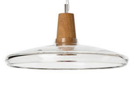 Modern Glass Pendant Light With Wood Accent-2