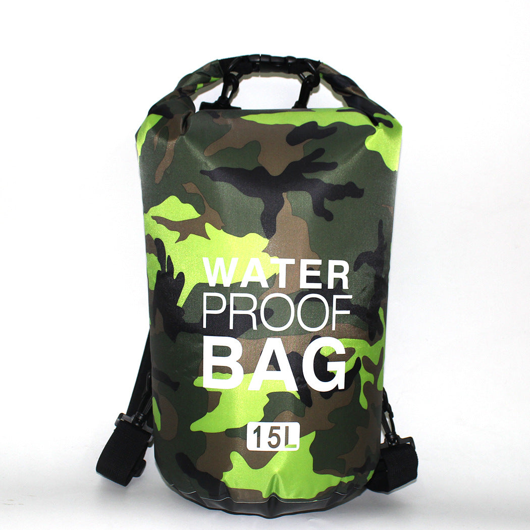 Outdoor Waterproof Bag Camouflage Polyester Double Shoulder Waterproof Bag Portable Beach Backpack-11