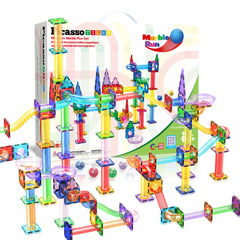 PicassoTiles - PicassoTiles Magnetic Marble Run Set: 70-Piece Set - Ages 3+-1