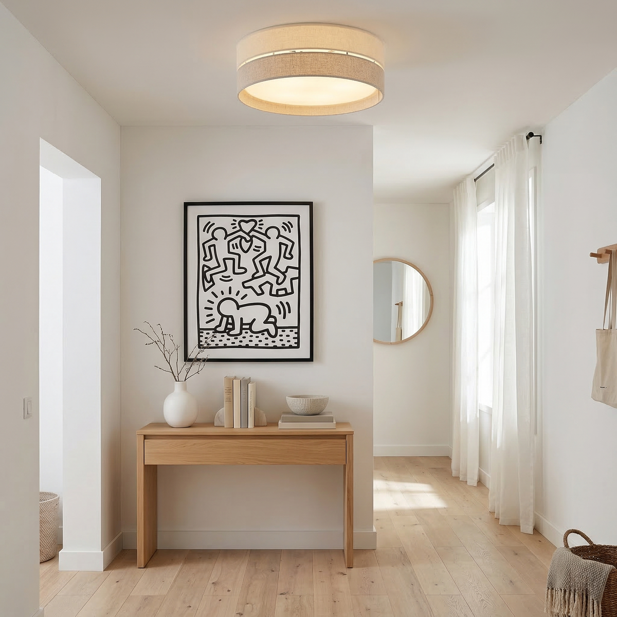 ECO Scandinavian Flush Mount Ceiling Light for Hallway, Kitchen & Bedroom-3