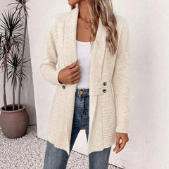 Women's Casual Double-Breasted Wool Cardigan Sweater-7