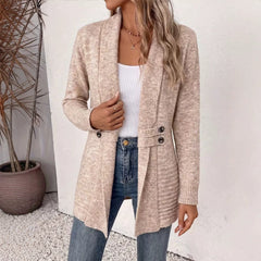 Women's Casual Double-Breasted Wool Cardigan Sweater-9