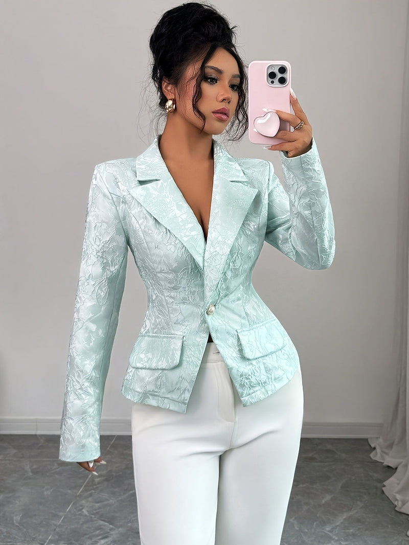 Women’s Embroidered Patchwork Blazer – Casual Lapel Single-Breasted Fashion Jacket-6