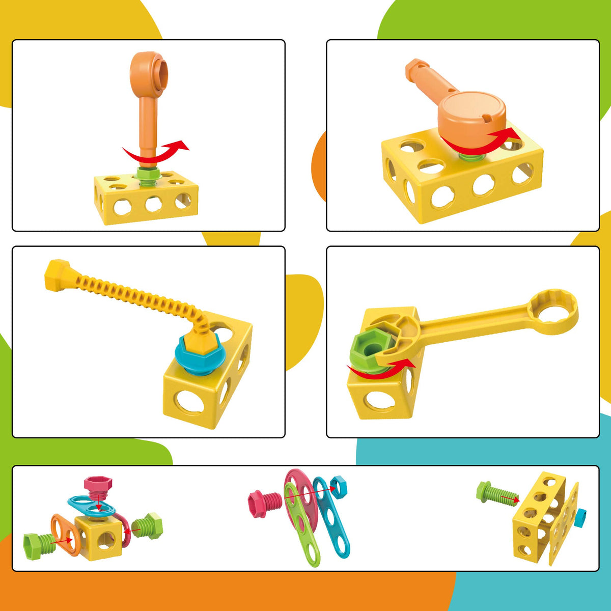 PicassoTiles - PicassoTiles 115pc Engineering Construction Set - Ages 3+-5