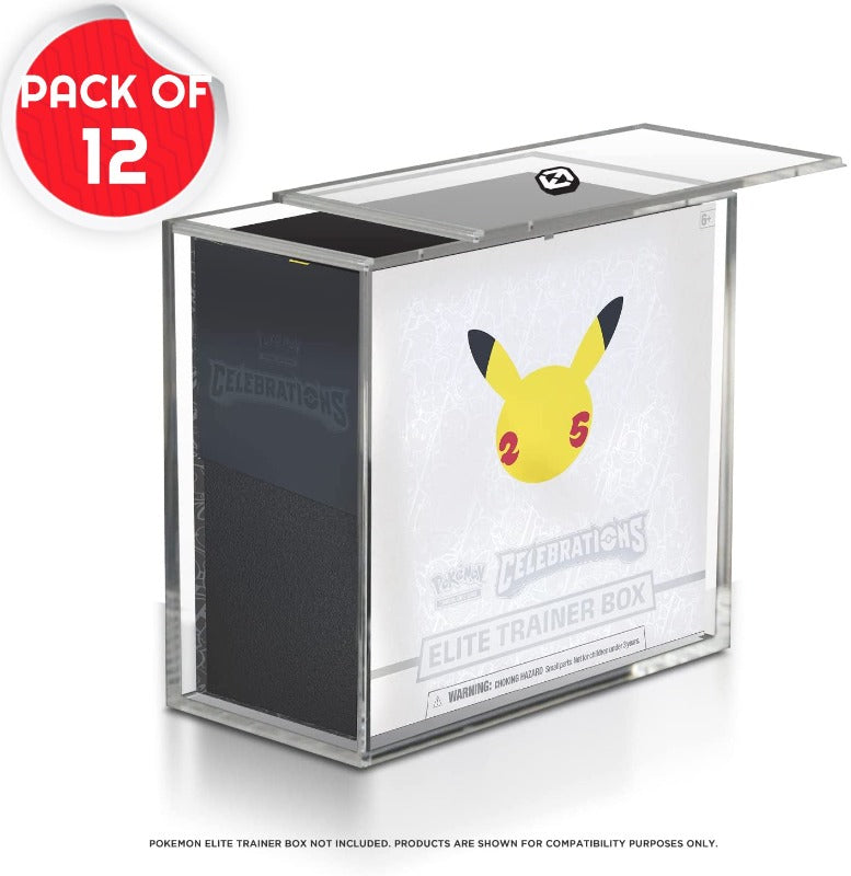 Pokemon ETB Elite Trainer Box w/ Sliding Lid Anti-UV - EVORETRO Acrylic Protector 4.0MM-13