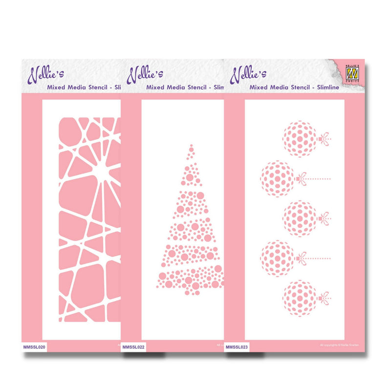 Slim Line Mixed Media Stencil Set-1